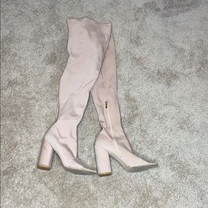 EGO thigh high open toe boots